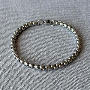 Classic silver ball chain bracelet MENS2